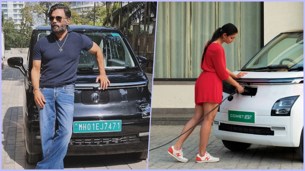Bollywood Star Suniel Shetty Goes Green with His First Electric Vehicle  MG Comet EV