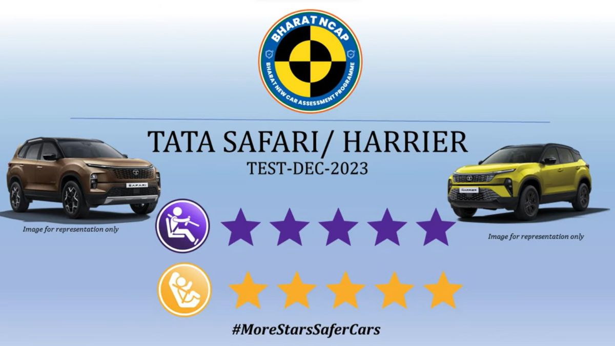 Tata Harrier and Safari Earn 5-Star Ratings from Bharat NCAP Crash Test
